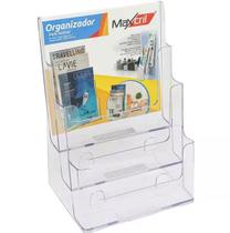 Organizador de escritório triplo vertical cristal Maxcril - Unidade