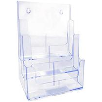 Organizador De Escritorio Triplo Vertical Cristal