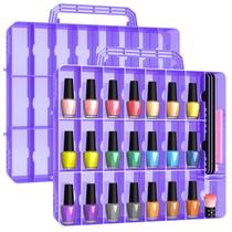 Organizador de esmaltes Beloving 48 garrafas de roxo transparente