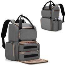 Organizador de Esmaltes LUXJA - Mochila Cinza para 70 Garrafas