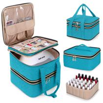 Organizador de esmaltes Yarwo 72 garrafas com saco de armazenamento Teal