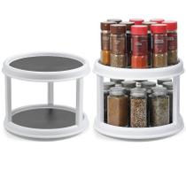 Organizador de especiarias Lazy Susan LANDNEOO, 2 camadas, 10 cm, pacote com 2 Organizador de especiarias Lazy Susan LANDNEOO, 2 camadas, 10 cm, pacote com 2