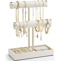 Organizador de estandes de joias Vlando, suporte de pulseira de 2 níveis, branco