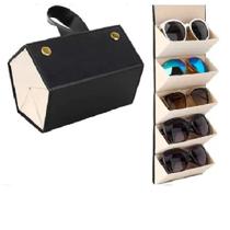 Organizador De Estojo De Óculos Dobravel Com 5 Divisórias