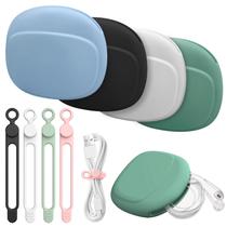 Organizador de estojos de armazenamento de silicone 8 em 1 para fones de ouvido e cabos