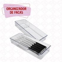 Organizador De Facas Com Divisórias Acrilico Transparente 5 Peças
