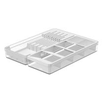 Organizador de Facas e Talheres Clear 37,5 x 30 x 5,6 cm Branco Ou