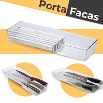 Organizador de Facas / Faqueiro de Acrílico 42cm Para Gavetas Com 6 Divisórias