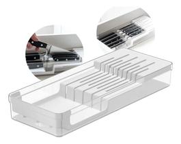 Organizador De Facas Gaveta Cozinha Armário Branco Clear Ou Organizador De Facas Gaveta Cozinha Armário Branco Clear Ou