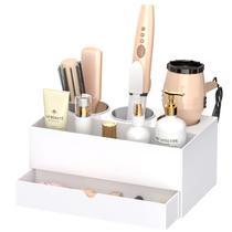 Organizador de ferramentas de cabelo NIUBEE em acrílico branco com gaveta Organizador de ferramentas de cabelo NIUBEE em acrílico branco com gaveta