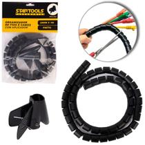 Organizador de fios / cabos de plastico ajustavel com aplicador preto 20mmx1m Organizador de fios / cabos de plastico ajustavel com aplicador preto 20mmx1m