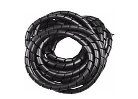 Organizador De Fios Cabos Espiral 1 Polegada Preto 5 Mts