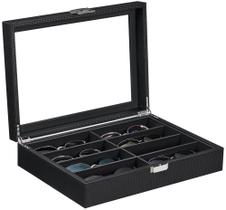 Organizador de Gafas de Sol BEWISHOME Estuche de 8 Compartimientos para Hombre Negro Organizador de Gafas de Sol BEWISHOME Estuche de 8 Compartimientos para Hombre Negro