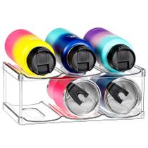 Organizador de garrafas de água LANDNEOO 2 camadas empilhável transparente