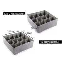 Organizador De Gaveta 33X30X10 24 Ou 12 Ou 6 Divisórias Dobrável Guarda Peças Intimas Sutiã Meias