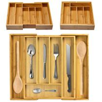 Organizador De Gaveta Bambu Mimo Style Ecokitchen Porta Talheres 7 Divisórias Extensível Organizador De Gaveta Bambu Mimo Style Ecokitchen Porta Talheres 7 Divisórias Extensível