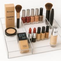 Organizador de Gaveta de Acrílico, Bandeja Transparente com 6 Divisórias para Maquiagem, Escritório e Quarto