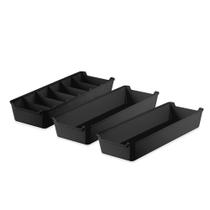 Organizador de Gaveta e Separador Divisoria Preto 3un
