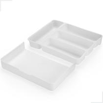 Organizador De Gaveta Garfo Faca Colher Extensível Divisor Talheres Utensílios Branco Arthi