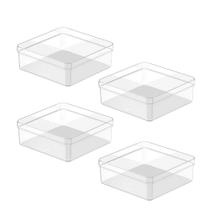 Organizador de Gaveta OU Clear Natural 15X15X5,6CM 4PÇS