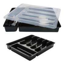 Organizador de Gaveta Porta Talher com Tampa 6 Divisórias Porta Talheres de Mesa
