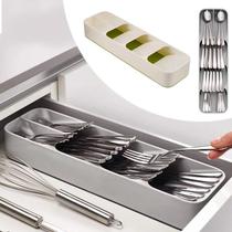 Organizador De Gaveta Talheres Separação Garfo Faca 39,8x11,4x5,8cm Colher Suporte Cozinha Porta Facas para Gaveta Sebo