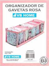 Organizador de gaveta transparente e rosa - 604