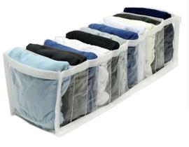 Organizador de gavetas 10x34x10 - 123 organizei - transparente e branco