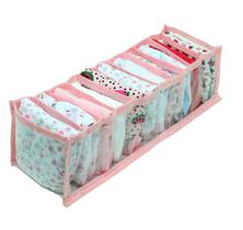 Organizador de gavetas 10x34x10 - 123 organizei - transparente e rosa Organizador de gavetas 10x34x10 - 123 organizei - transparente e rosa