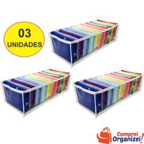 Organizador De Gavetas Colmeia 10 Nichos Branco - Kit 3 Un -