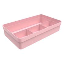 Organizador De Gavetas Colmeia Logic 4 Divisórias Rosa Quartz 35x20x7,5cm - Ou