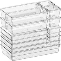 Organizador de gavetas Criusia Clear Plastic, pacote com 16 - 5 tamanhos