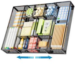 Organizador de gavetas de mesa Marbrasse expansível com 10 compartimentos Organizador de gavetas de mesa Marbrasse expansível com 10 compartimentos