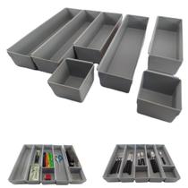 Organizador de Gavetas e Talheres Cosméticos Organizador Modular Cozinha - ORGANIZADOR 7 PECAS