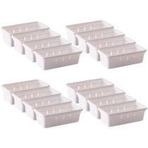 Organizador de gavetas e talheres modular 15,0 x 7,9 cm com 16 unidades Plasutil ref.9731 Organizador de gavetas e talheres modular 15,0 x 7,9 cm com 16 unidades Plasutil ref.9731