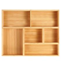 Organizador de gavetas Fabsome Bamboo Box Bin, conjunto de 5 Organizador de gavetas Fabsome Bamboo Box Bin, conjunto de 5