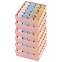 Organizador de gavetas Joyoldelf Sock, armário de 24 células, pacote com 6, rosa