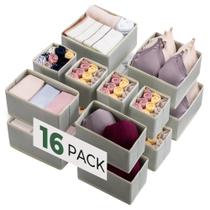Organizador de gavetas Kootek, pacote com 16 caixas de armazenamento de roupas, tecido
