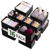 Organizador de gavetas Kootek, pacote com 16 caixas de armazenamento de roupas, tecido