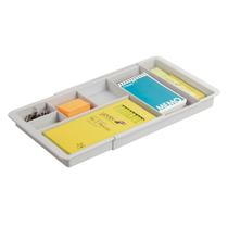 Organizador de gavetas MDesign Expansível Plástico Lumiere Cinza Claro