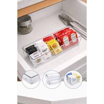 Organizador de Gavetas Multiuso Acrílico Empilhável M 23X8, 5X5,5Cm Para Geladeira, Armário