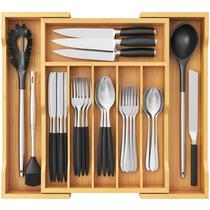Organizador de gavetas para talheres Lifewit Expandable Bamboo Organizador de gavetas para talheres Lifewit Expandable Bamboo