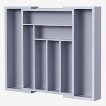 Organizador de gavetas Pipishell Bamboo Expansível Cinza