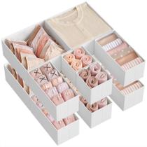 Organizador de Gavetas SONGMICS - Conjunto com 12 Divisores de Tecido Branco