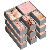 Organizador de gavetas SONGMICS Conjunto de 18 caixas de tecido dobráveis