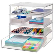 Organizador de gavetas StorI Chloe Clear Plastic 4 gavetas
