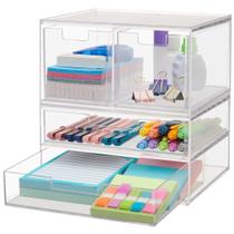 Organizador de gavetas StorI Chloe Clear Plastic (conjunto de 4 gavetas) Organizador de gavetas StorI Chloe Clear Plastic (conjunto de 4 gavetas)