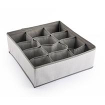 Organizador De Gavetas Tecido Cinza Claro 12 Nichos D0578 Organizador De Gavetas Tecido Cinza Claro 12 Nichos D0578