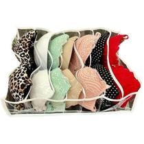 Organizador de Gavetas Transparente 7 Nichos Sutia Com Bojo 123Organizei