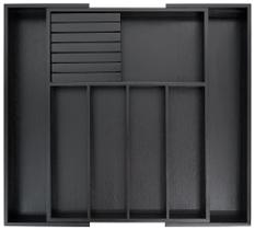 Organizador de gavetas VaeFae Bamboo Silverware Kitchen Black